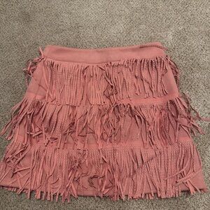 Fringed Pink Skirt
